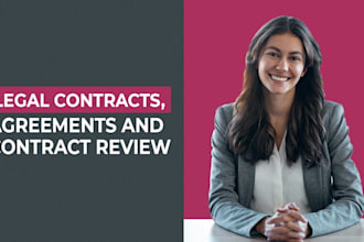 draft and review professional legal contracts and agreements, research