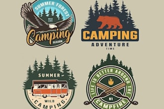 design awesome summer camp logo