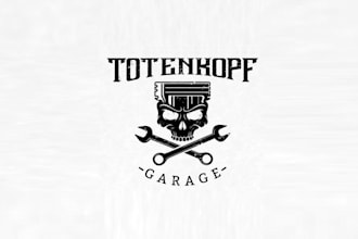 create splendid gritty logo for a vintage garage