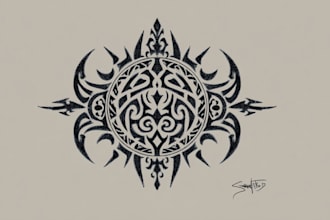 draw human designed tribal and polynesian tattoos