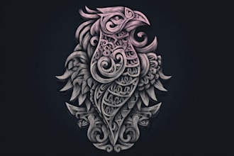 create cyber sigils tribal design for tattoo or clothing