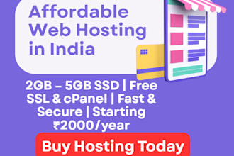 provide web hosting with free SSL and cpanel,hosting at 2000