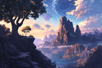 make illustration in fantasy and medieval style