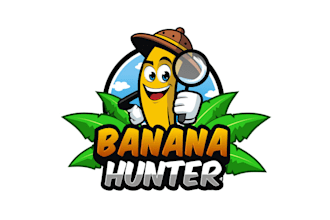 design mascot cartoon banana hunter logo