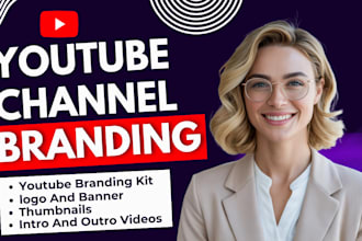 create youtube channel branding kit with you tube logo banner design thumbnail