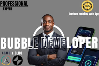bubble io website adalo app mvp bubble saas glide app and consultant