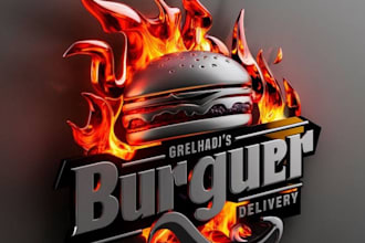 design unique burger logo for your business