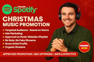 do organic USA christmas music promotion spotify promotion for organic growth