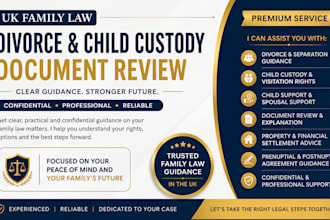 review UK family law divorce and child custody documents