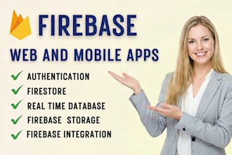 do firebase auth, studio, database, integration, storage in web and mobile apps