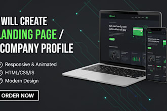 create a responsive landing page or company profile