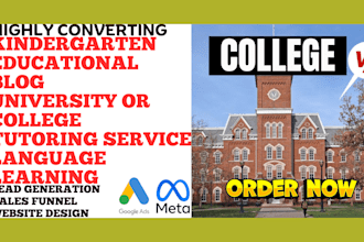 generate kindergarten educational blog university leads and build a website