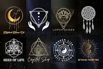 do custom sacred geometry, mystical, yoga, holistic, spiritual logo design