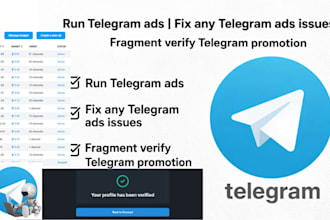 run telegram ads fix any telegram ads issues fragment verify telegram promotion