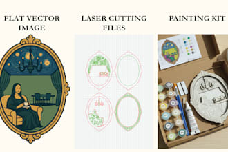 create multilayer laser cut painting kit from your image