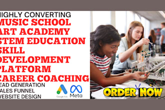 generate music school art academy stem education leads and build a website