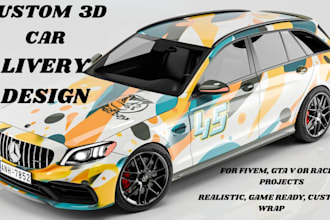 design realistic 3d liveries and custom car wraps for fivem and gta v