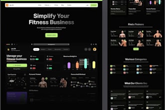 create a complete fitness app gym management system with admin screens