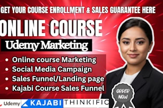 do udemy online course promotion, course creation, kajabi sales funnel