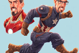 draw a cartoon caricature, logo, portrait, or avatar