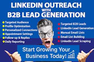 do linkedin outreach and b2b lead generation to book appointments