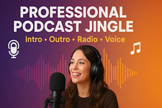 produce professional podcast jingles, radio intros, and voice branding music