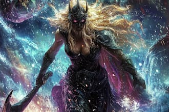 draw fantasy dnd party and scifi monster design character sheet game concept art