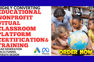 generate educational nonprofit virtual classroom leads and build a website
