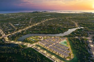 redevelop 3d urban landscape resort layout planning modern cgi townhome exterior