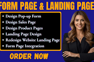 design integrate popup sign up form page to website landing page design redesign