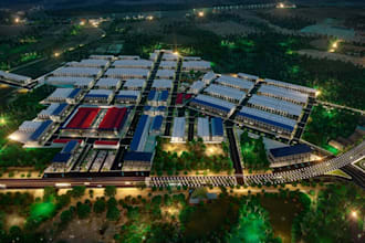 innovation 3d master plan community, resort landscape deign, site plan rendering