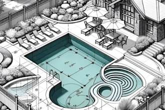 design professional swimming pool landscape, backyard pool, and luxury pool area