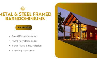 complete metal, steel framed barndominium project