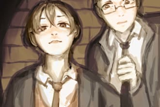 do an illustration in a semi realistic style