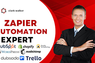 zapier expert hubspot shopify wordpress klaviyo mailchimp dubsado trello acuity