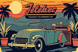 make best illustration in vintage and retro styles