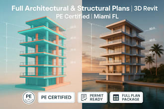 create full architectural and structural 3d revit plans in miami fl