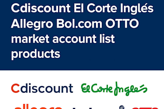 setup cdiscount el corte ingles allegro bolcom otto market account list product