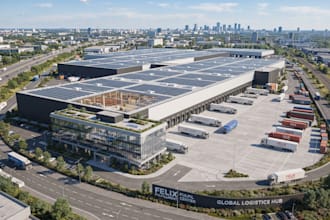 create 3d warehouse, data center, factory building logistics site
