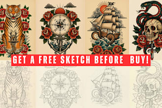 draw american tattoo design old school tattoo sleeve