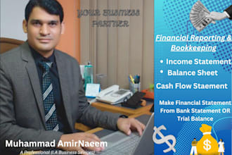 prepare income statement, balance sheet, cash flow