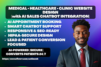 design medical healthcare therapy psychology clinic website, ai sales chatbot
