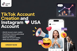create usa tiktok, warm up tiktok usa, instagram usa, facebook usa, tiktok ads