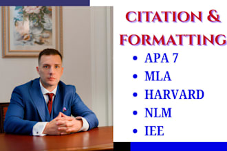 handle citation and formatting academic paper in apa 7, mla or harvard styles