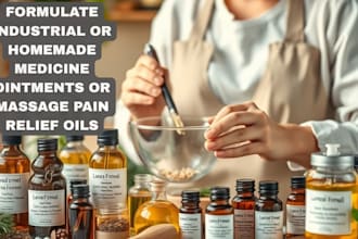 formulate industrial or homemade medicine ointments or massage pain relief oils
