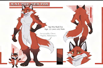 draw furry ref sheet furry art fursona reference sheet or oc anthro sfw nsfw