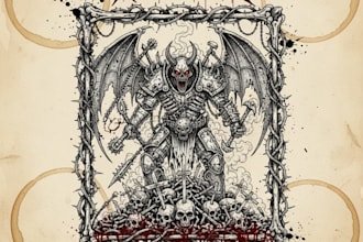 make a satanic occult typography logo