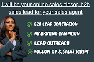 be your online sales closer, b2b sales lead for your sales agent