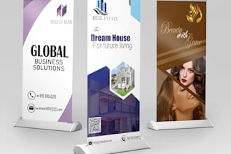 design a professional roll up banner or standee for your business