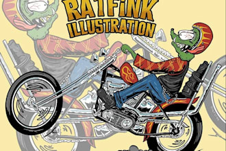 draw you as a funny, grotesque rat fink style monster portrait